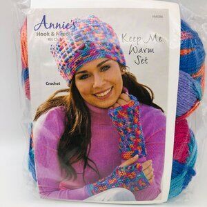 New Annie's Hook & Needle Kit Club Keep Me Warm Crochet Knit Kit Bulky HNK086